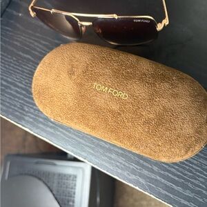 Tom Ford Aviator Sunglasses with Gold Frame and Brown Lenses